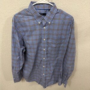 Daniel Cremieux Men's Blue and White Checkered Shirt